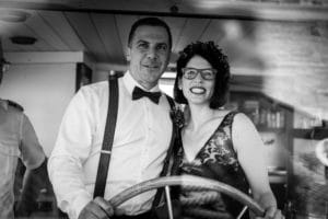 Brautpaar auf dem Schiff